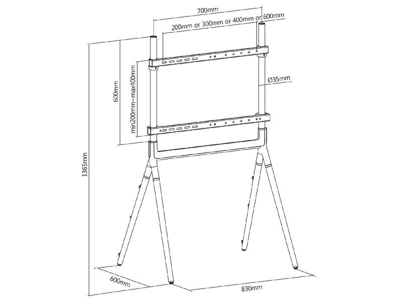 Stojan na televizi Fiber Mounts M9C26