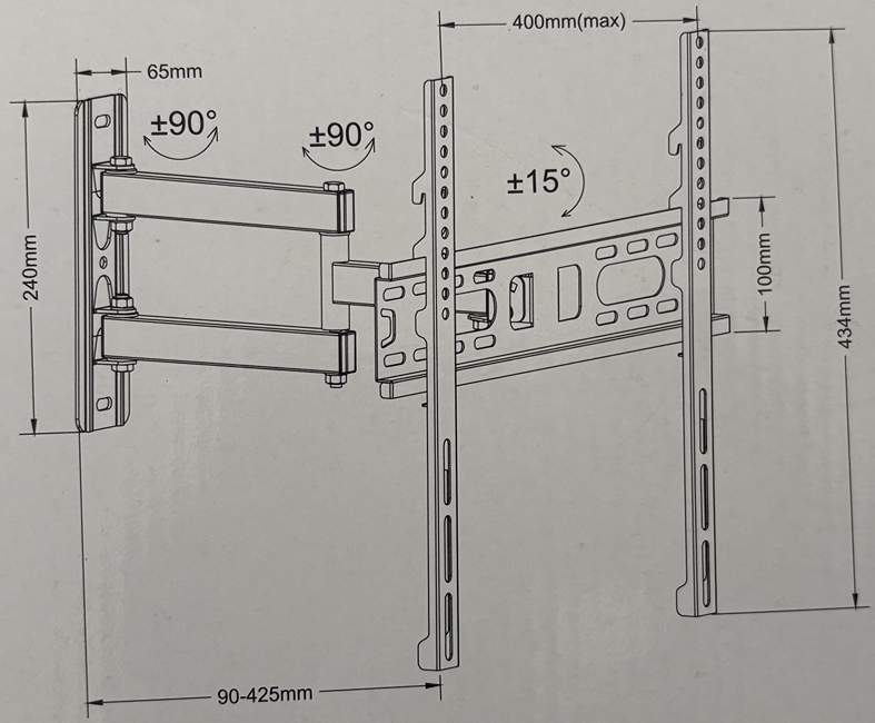Držák Tv Fiber Mounts M7C61 - použitý, zkontrolovaný, v pořádku