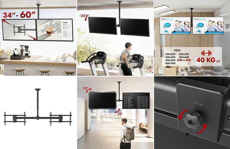 Držák 2 Tv na strop Fiber Mounts FM111B