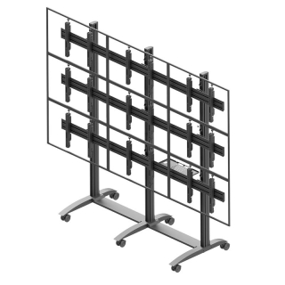 Pojízdný Tv stojan na 9 Tv monitorů Edbak VWTA3357L
